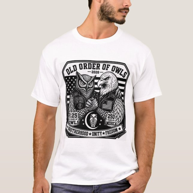 Owl T-shirt White & Black 125th/250th