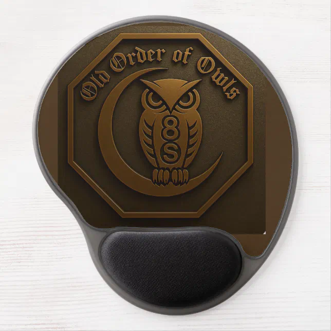 Owl Gel Mousepad Gold Background